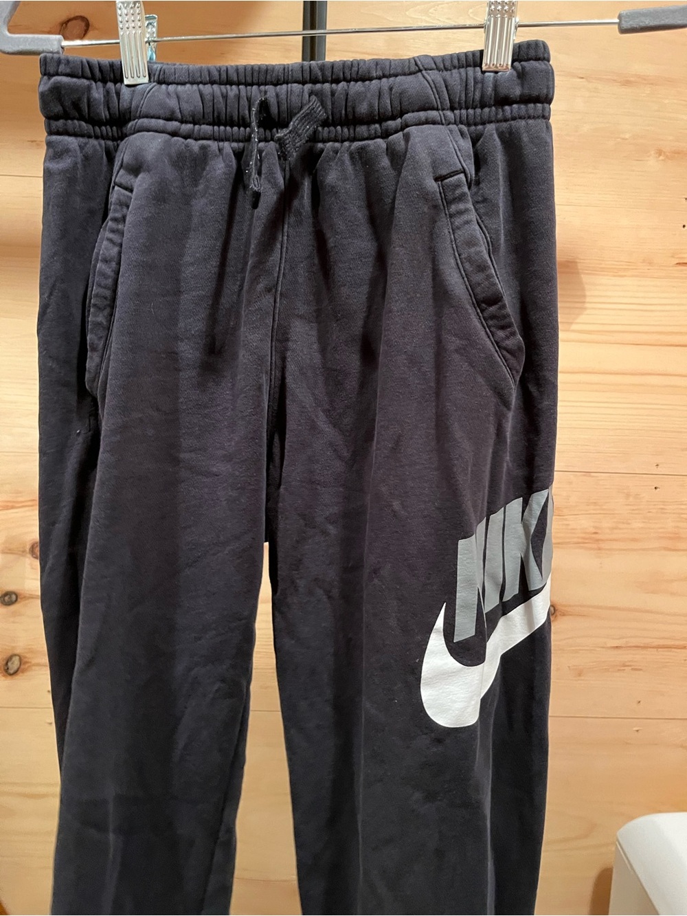 Nike Black Joggers with White Swoosh Logo